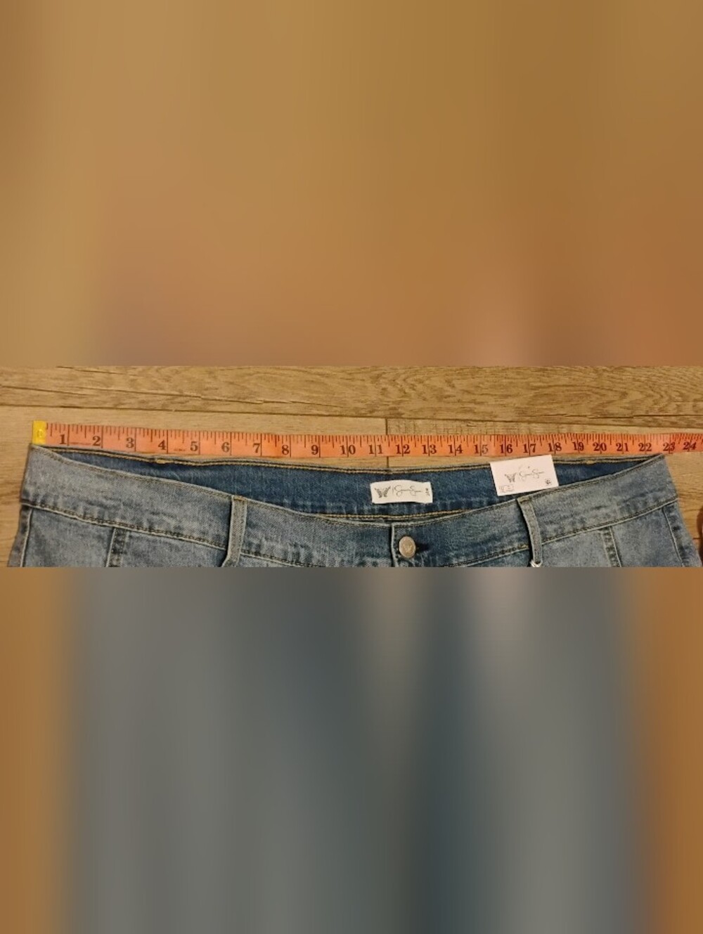 Jessica Simpson Cherry Barrel Utility Patch Jean in Medium Wash Size Plus 24W - Picture 12 of 16